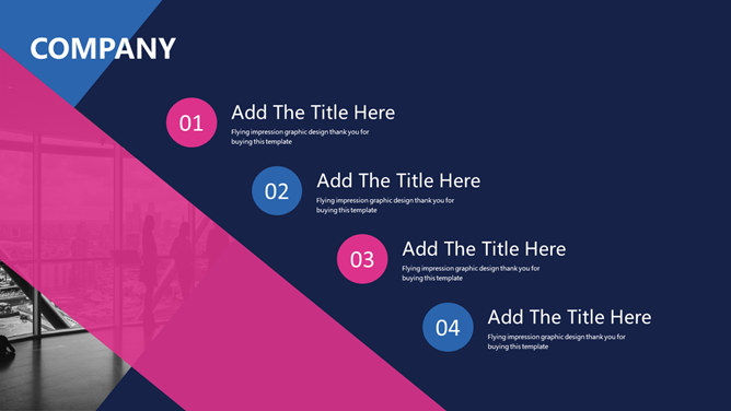 蓝粉撞色欧美风PPT模板