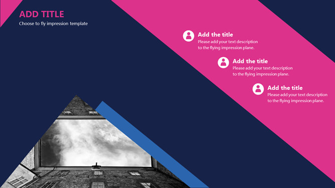 蓝粉撞色欧美风PPT模板