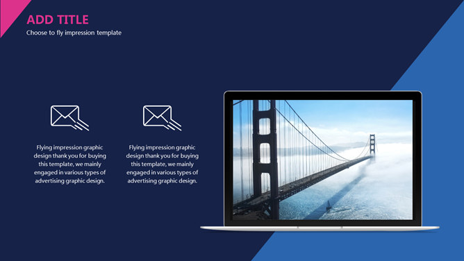 蓝粉撞色欧美风PPT模板