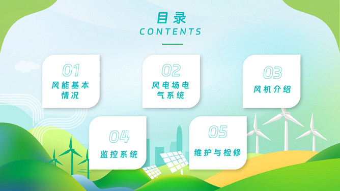 新能源风力发电介绍PPT模板