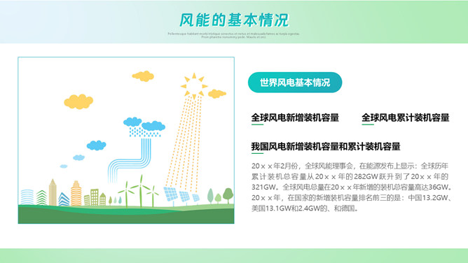 新能源风力发电介绍PPT模板
