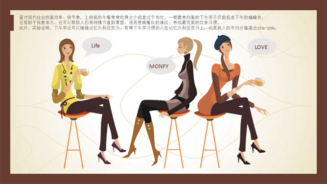 卡布奇诺咖啡下午茶PPT模板