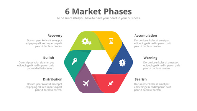 六项并列六边形PPT图形素材