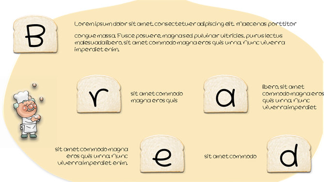 卡通风格面包超人主题PPT模板