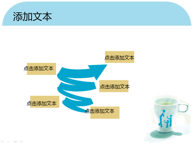 清茶 纸张 笔商务气氛PPT模板