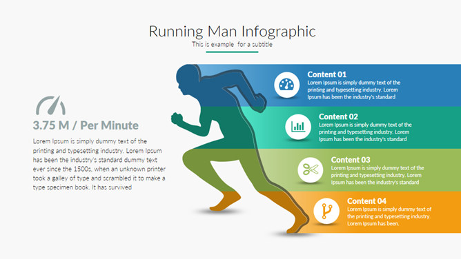 奔跑剪影项目展示PPT图形