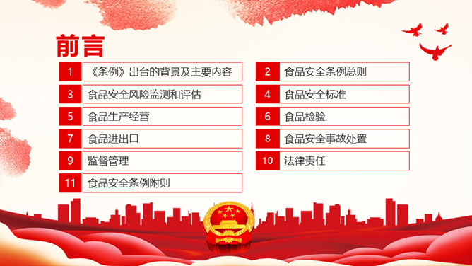 食品安全法实施条例解读PPT模板