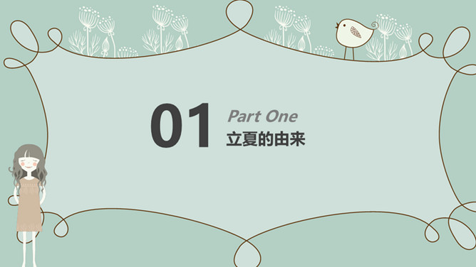 简约绿色立夏节气PPT模板