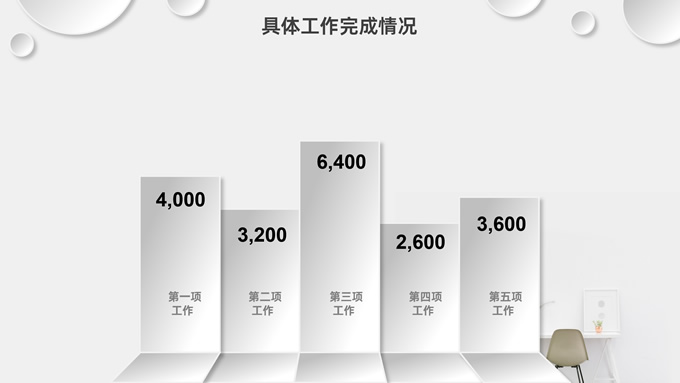简约微立体述职报告PPT模板