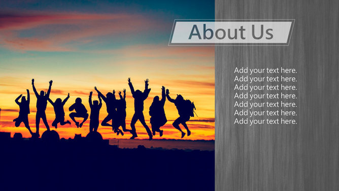 灰色木纹动态商务PPT模板