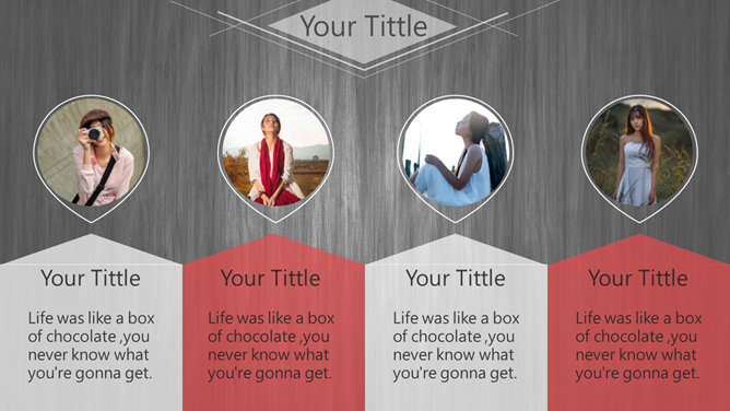 灰色木纹动态商务PPT模板