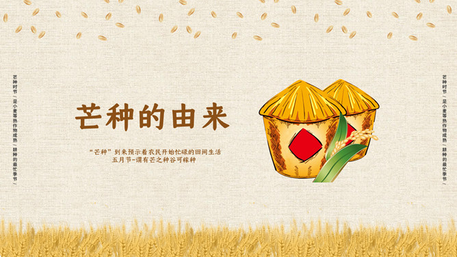 木碗麦粒芒种节气PPT模板