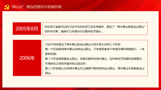 绿水青山就是金山银山 PPT 模板