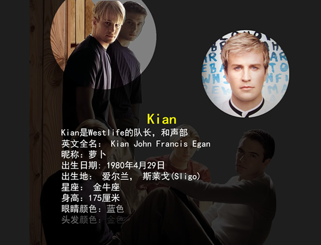 WestLife组合人物介绍――移动遮罩高亮显示动态特效PPT模板