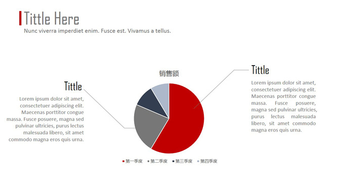 四季度销售额饼图PPT模板PPT模板预览图