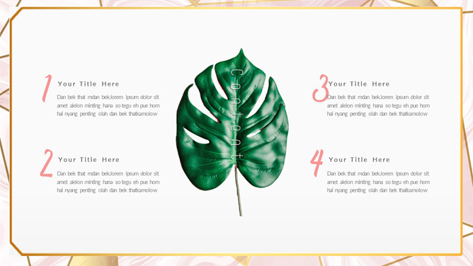 创意淡雅清新绿叶主题PPT模板