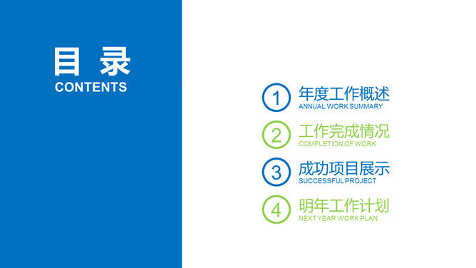 清新蓝绿风年终述职报告PPT模板