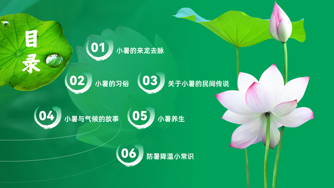 小暑――二十四节气PPT模板