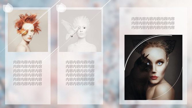 淡雅朦胧桃花春韵PPT模板