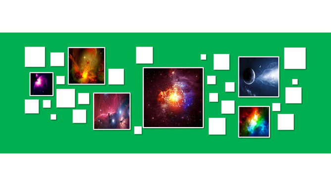 多风格PPT照片墙模板