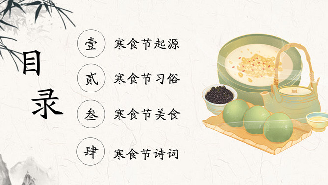 青团寒食节介绍PPT模板
