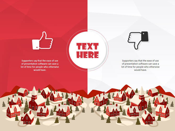 扁平化喜庆圣诞主题PPT模板