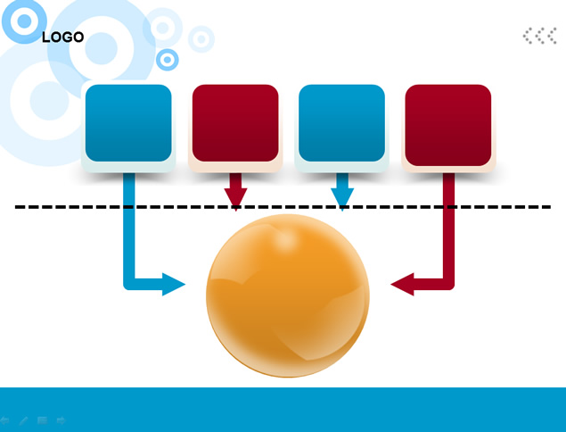 蓝色圆形艺术创意PPT模板
