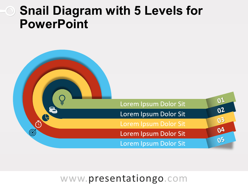 蜗牛图PowerPoint的5个层次
