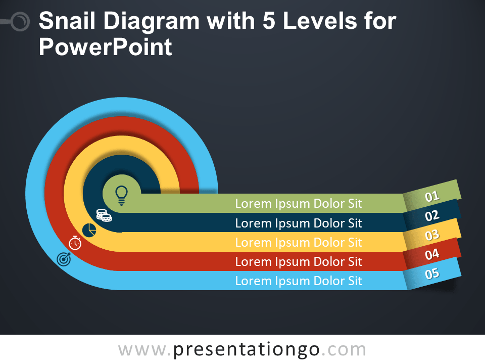 蜗牛图PowerPoint的5个层次