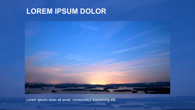 蓝色日出风光PPT模板