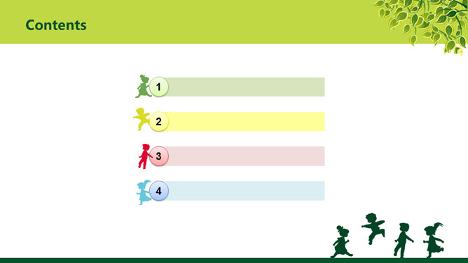 绿树下快乐的孩子PPT模板