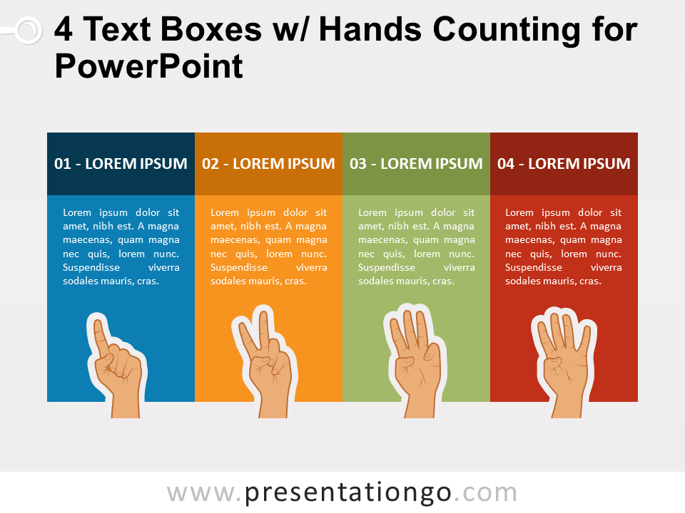 4文本框为PowerPoint w /手数