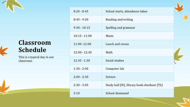 可爱卡通秋日童话PPT模板