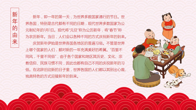 红色喜庆新年快乐PPT模板