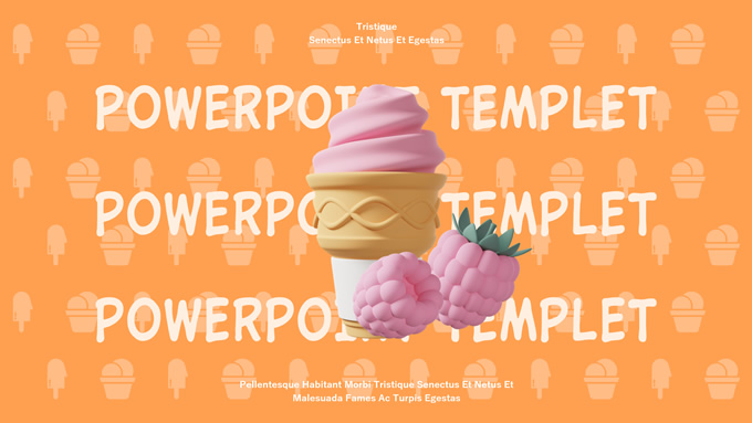 冰激凌夏天PPT模板
