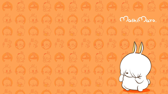 可爱流氓兔主题PPT背景