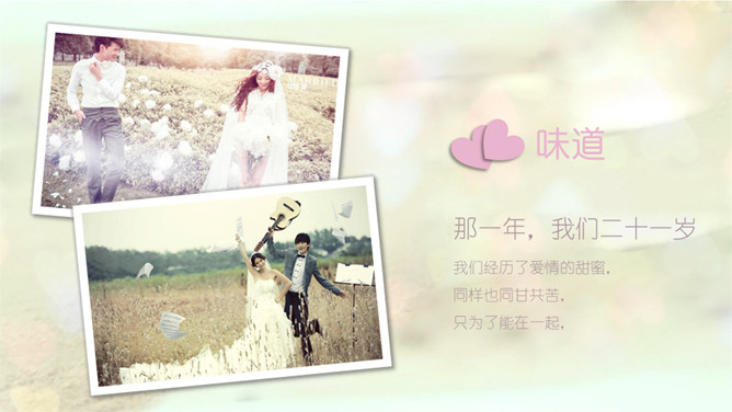 唯美浪漫婚礼相册PPT模板