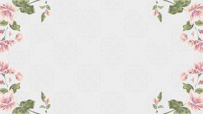 花卉主题PPT边框背景图片