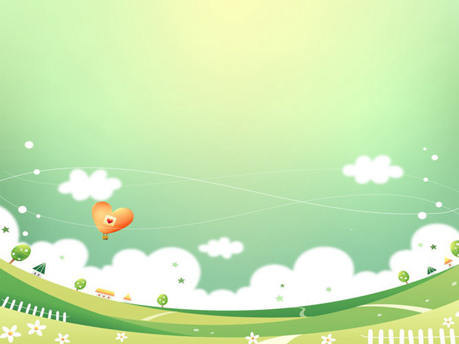 可爱卡通童话风景PPT模板