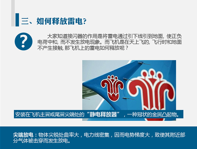 飞机防雷常用方法教学PPT模板