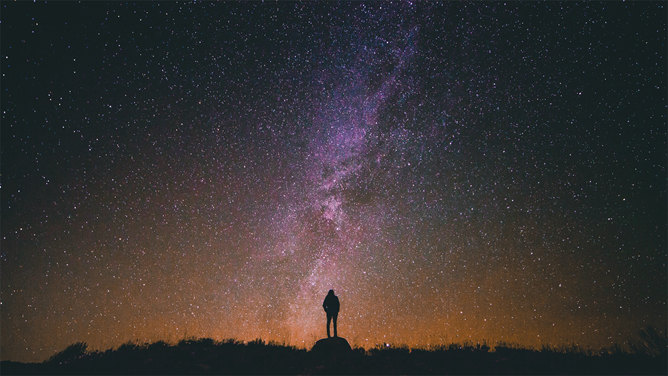夜空星空繁星点点PPT背景图片
