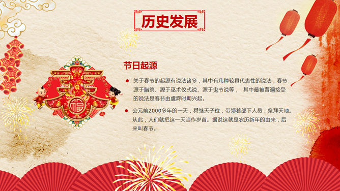 春节传统习俗介绍PPT模板