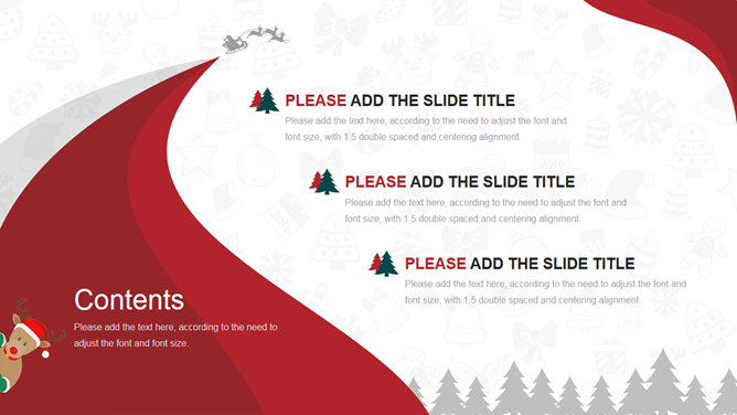 卡通扁平化圣诞主题PPT模板