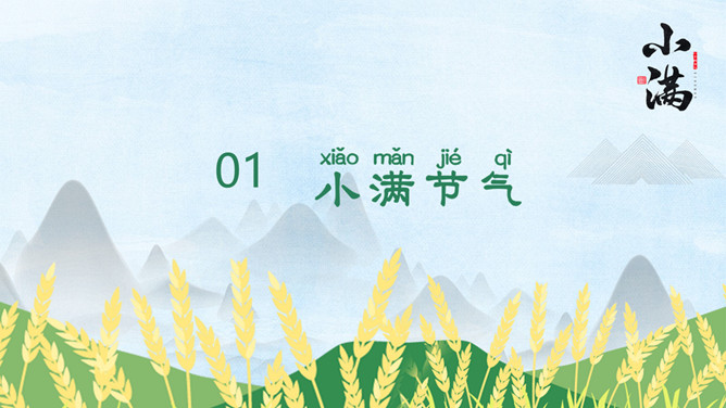 燕子田野小满节气PPT模板