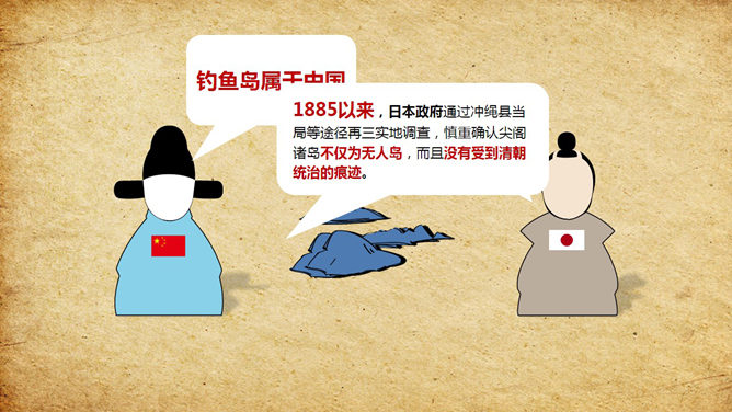 钓鱼岛历史真相PPT动画