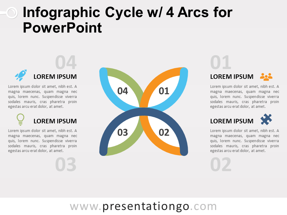 信息图表周期4 PowerPoint的弧线