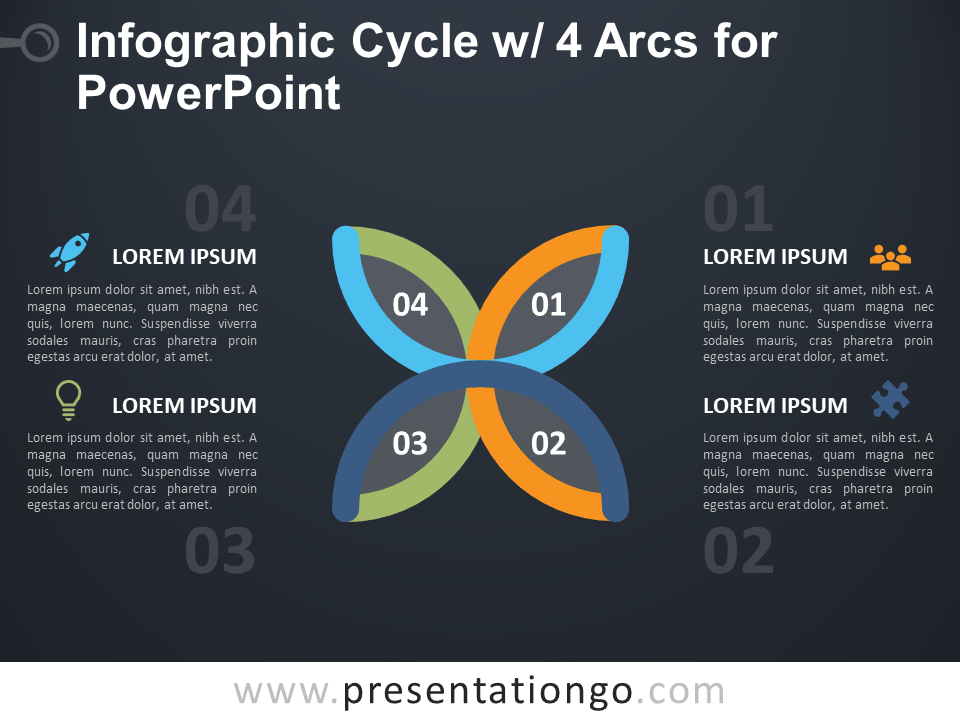 信息图表周期4 PowerPoint的弧线