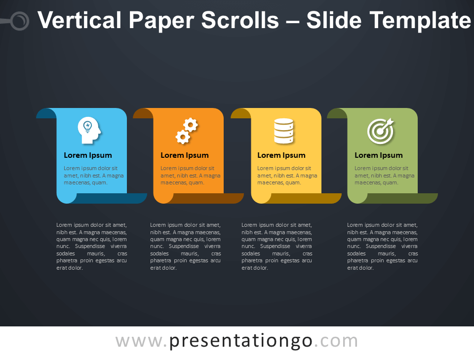 垂直纸卷风格 PowerPoint 和 Google Slides 模板
