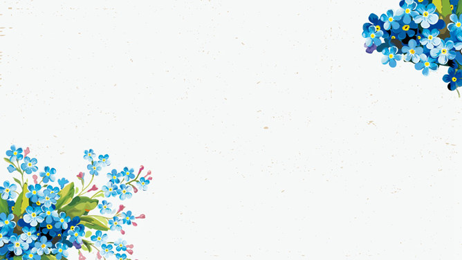 清新绿叶小花边框PPT背景模板