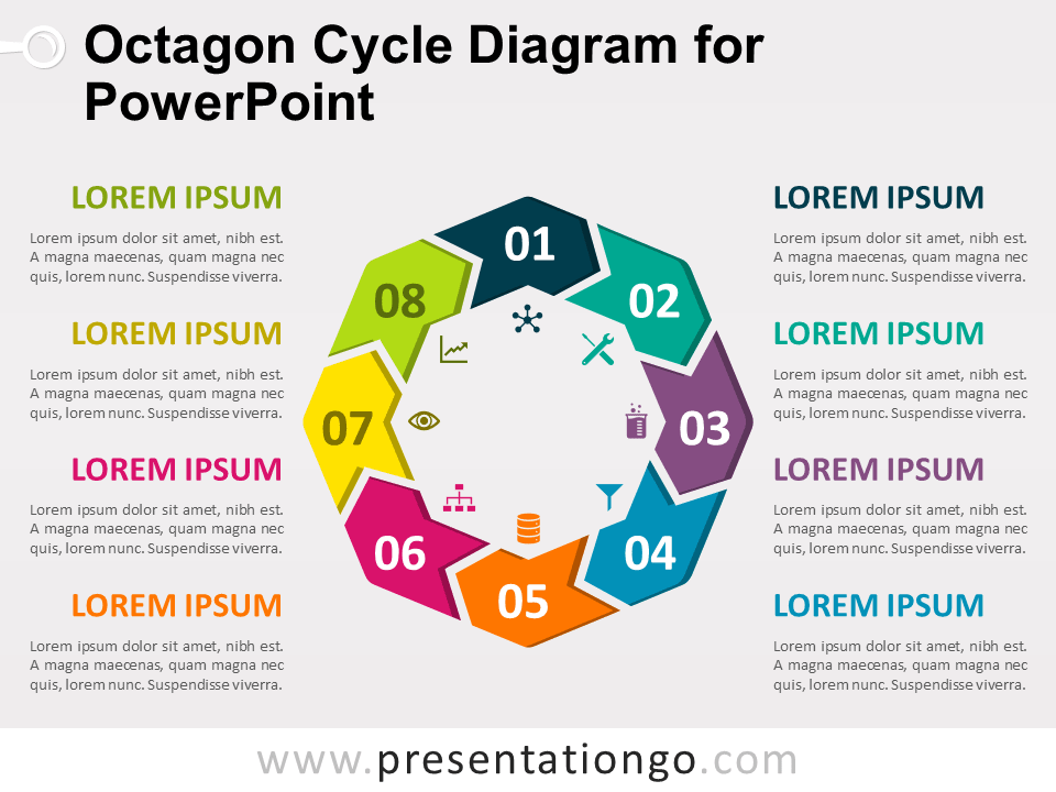 八角PowerPoint的循环图